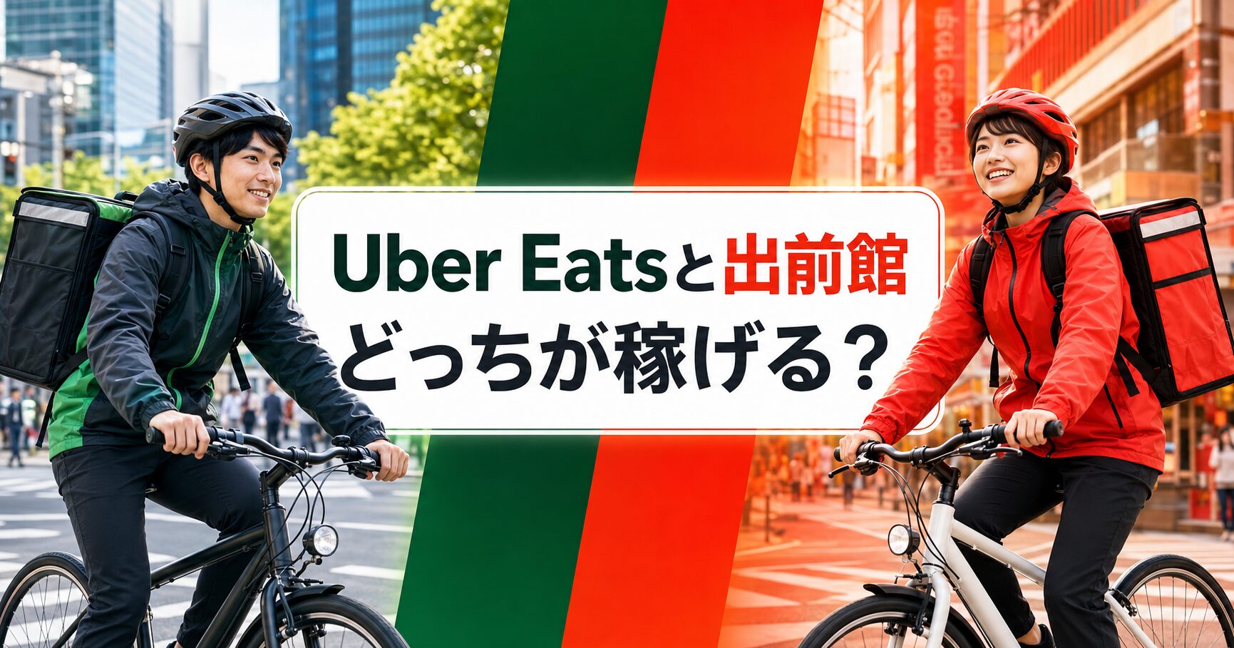 Uber Eatsと出前館はどっちが稼げるかを比較