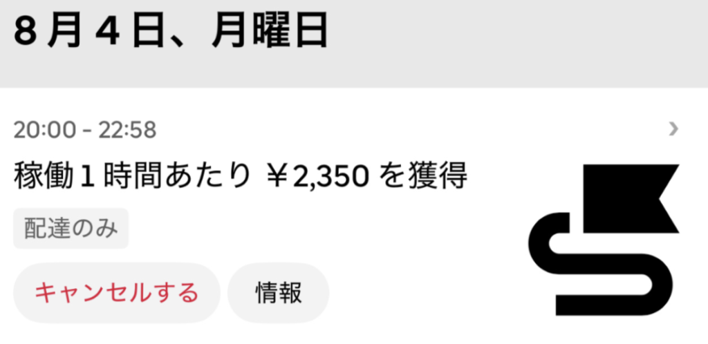 Uber Eats 固定報酬