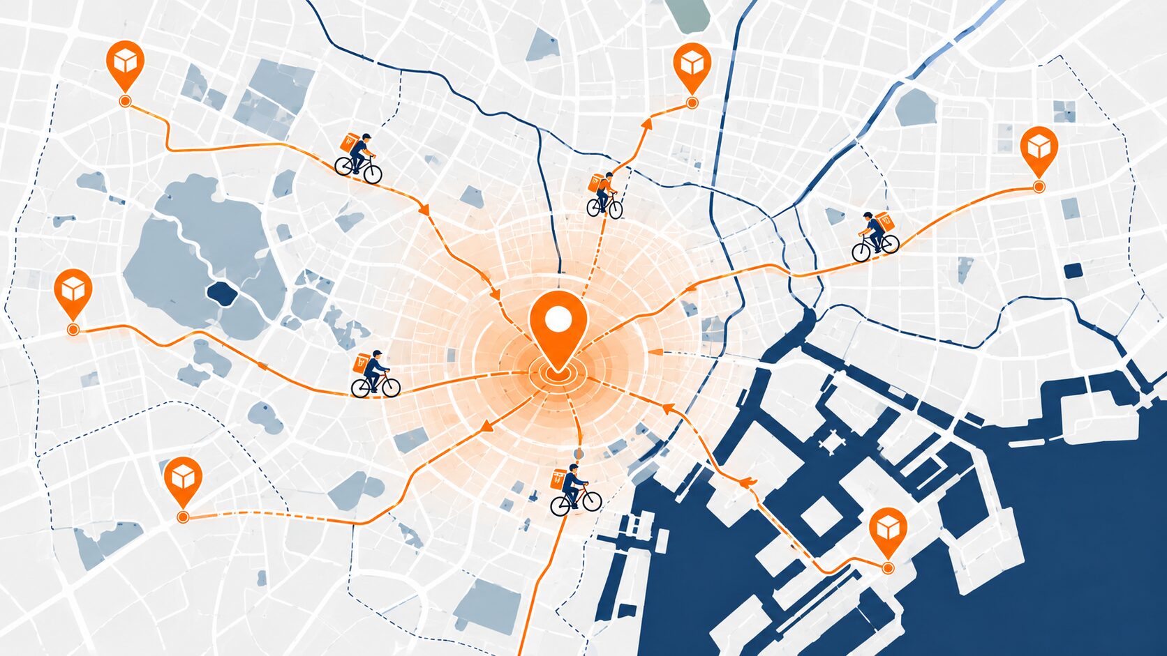 Amazon Nowのサービスエリア拡大を表した東京都内の地図イメージ